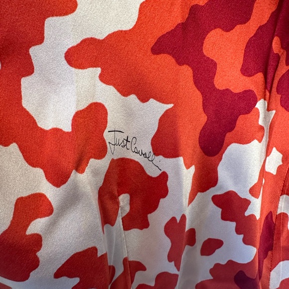 Vintage Y2k Roberto Cavalli Orange Abstract Camo Print Micro Mini Dress Tunic XS - Picture 3 of 4